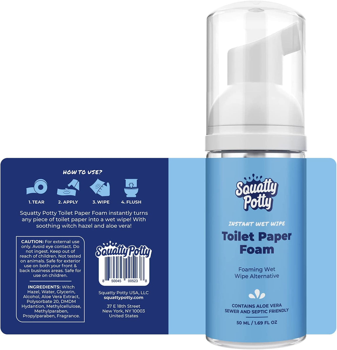 Toilet Paper Foam Instant Wet Wipe 2 Pack SquattyPotty