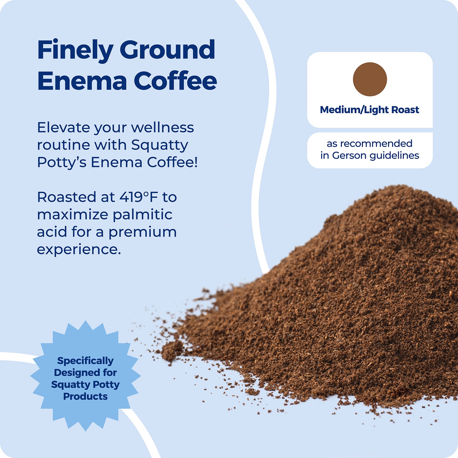 Squatty Potty Enema Coffee – Organic – 419° Roasted, Ground Coffee, Cleanse and Detoxify, Made in USA – 4 lb Bag
