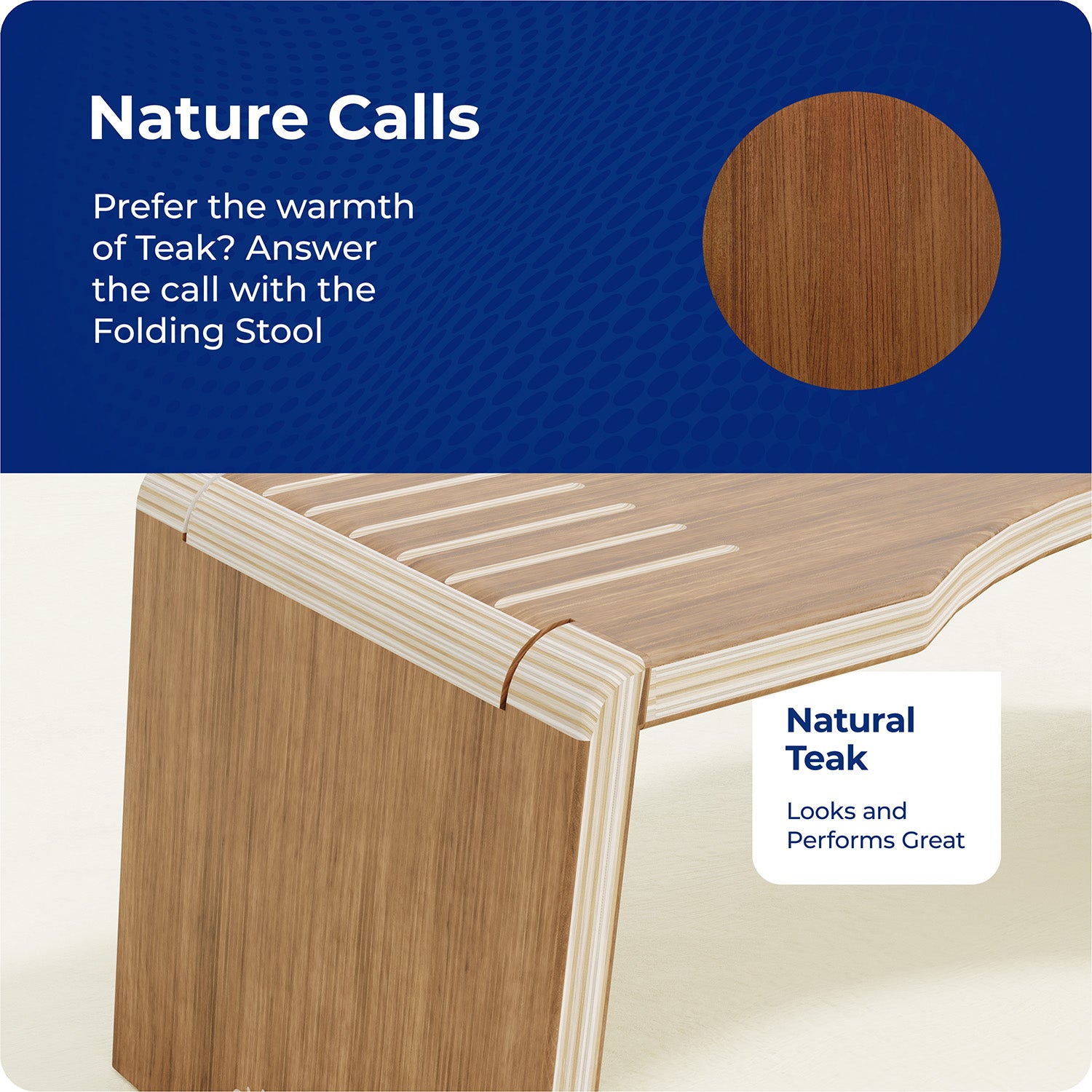 Oslo Teak Folding Stool